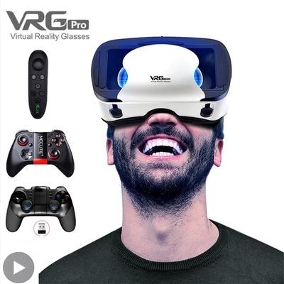 Vrg pro óculos de realidade virtual vr capacete 3d dispositivos fone de ouvido lentes óculos com controlador inteligente para smartphone telefone celular