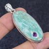 Natural Ruby Fuchsite Gemstone 925 Sterling Silver Jewelry Pendant 2.29" S9a18