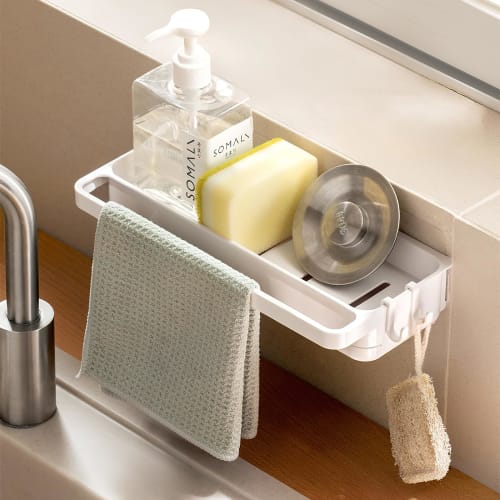 NN.ORANIE Dish Drainer, Kitchen Storage, Wall-Mounted Sponge Holder, Over-the-Sink Dish Drainer, Sponge Holder, Sponge Holder, Water Drainage, Kitchen