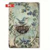 Vintage Metal Poster Bird Flower Wall Art 12x8 Inch Home Decor