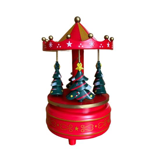 

Карусель Музыкальная шкатулка Вращающаяся Музыкальная шкатулка в форме лошадки с 4 мелодиями рождественской елки D
