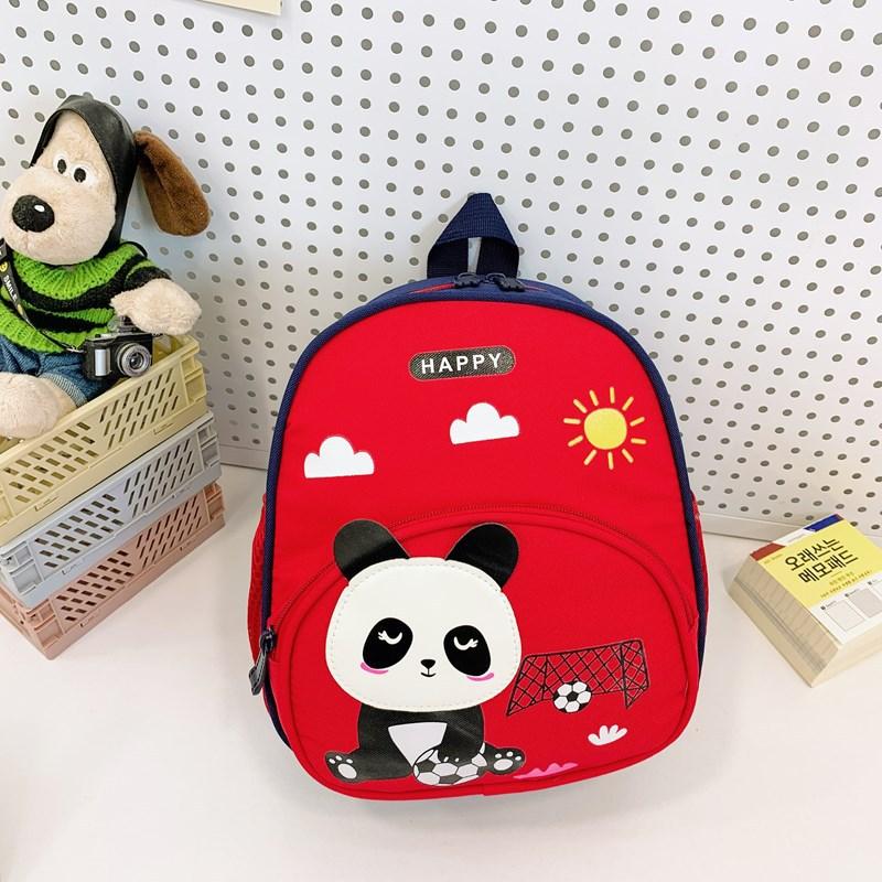Kindergarten Primary School Students Schoolbag Cartoon Cute Little Panda Baby Backpack Children S Backpack красный
