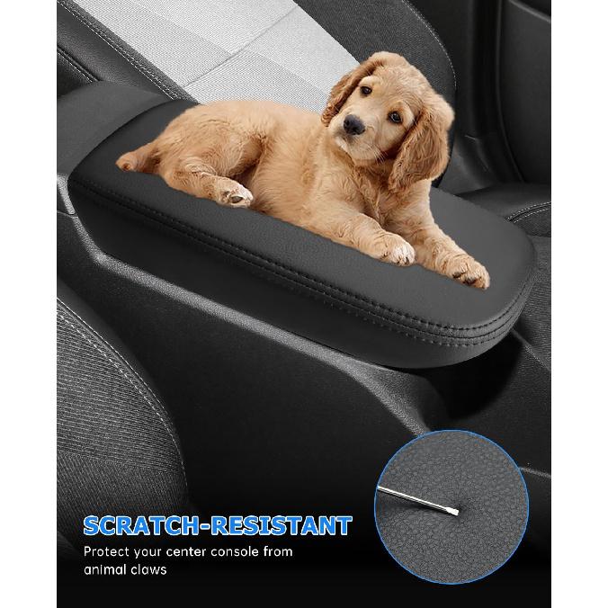INTGET Center Console Cover for 2024 2025 Chevy Trax Leather Armrest Cover Middle Arm Rest Cover Central Console Lid Protector for 2024 2025