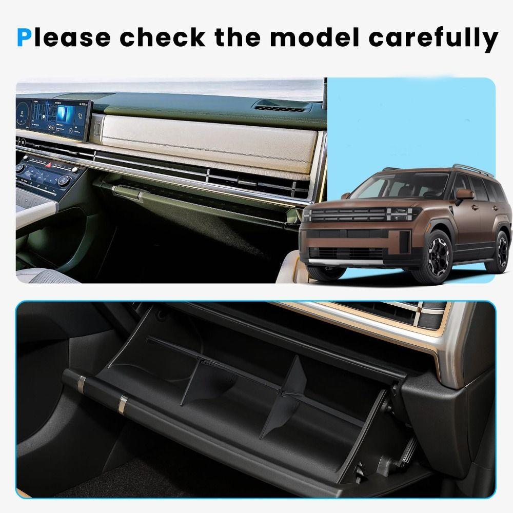 Non-Slip Glove Box Organizer Waterproof Durable Car Divider Tray Dirt-Resistant Storage Tray for 2025 2025 2026 Hyundai Santa Fe