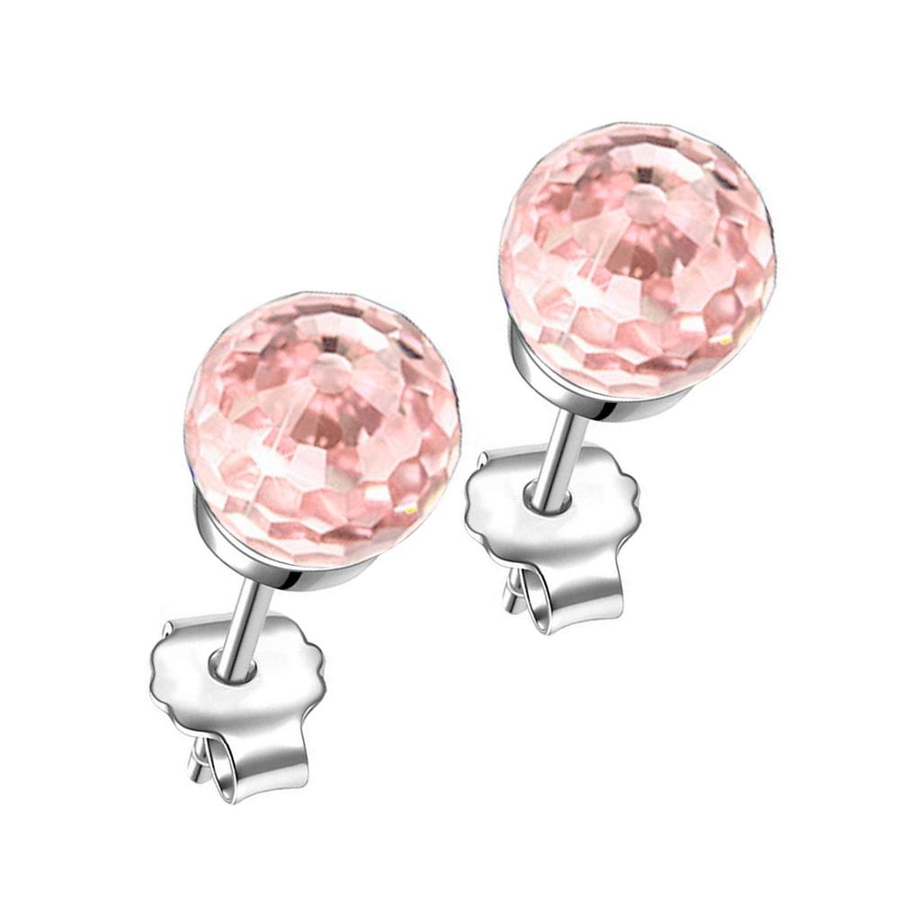 Exquisite Colorful Crystal Balls Earrings Fashionable Ear Studs for Women Girls Handmade Cubic Zirconia Ear Accessories