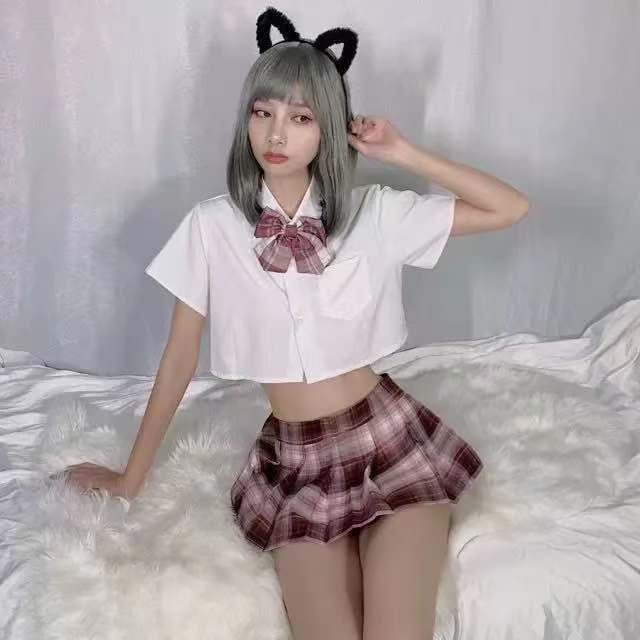 New sexy underwear jk uniform student women's clothing hot sailor clothing pleated skirt short skirt split suit