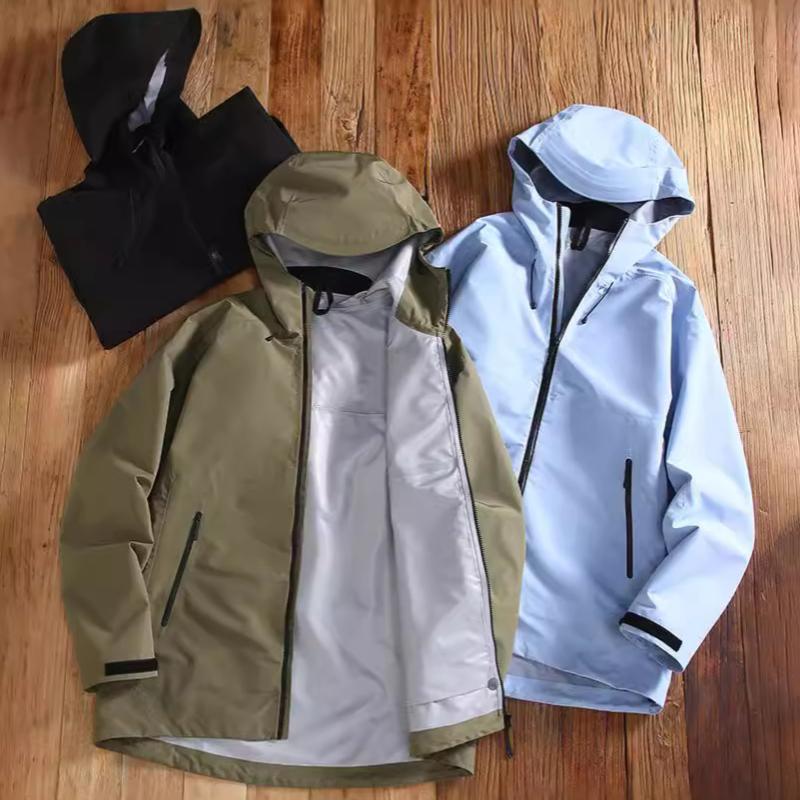 

Plus Size 11XL Spring and Autumn Cardigan Zipper Hooded Waterproof Jacket Youth Jacket Men 11XL чорний