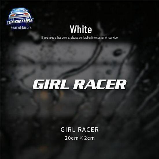 

Текстовые наклейки с изображением девушки-гонщицы: Автомобиль, Электромобиль, Мотоцикл