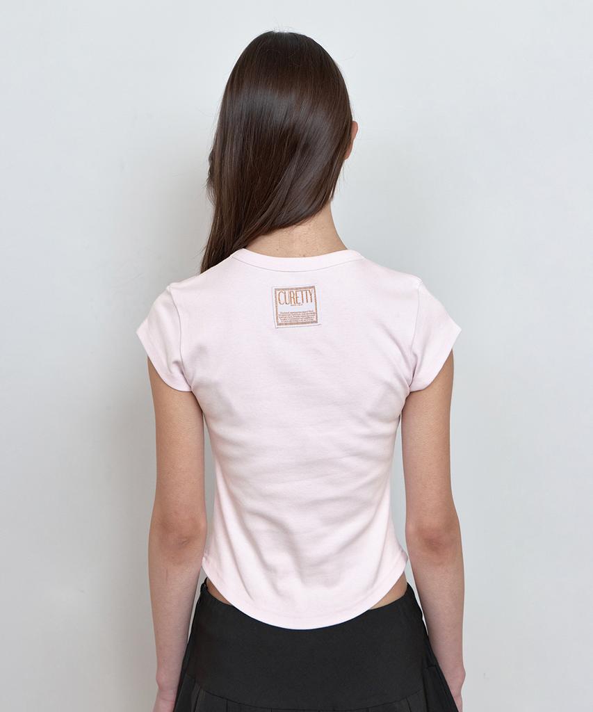 Kyuliti C 90S Line Basic T-Shirt_Light Pink