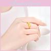 Stunning Brass Adjustable Gold Plated Ring With Heart Bowknot And Design Wheat