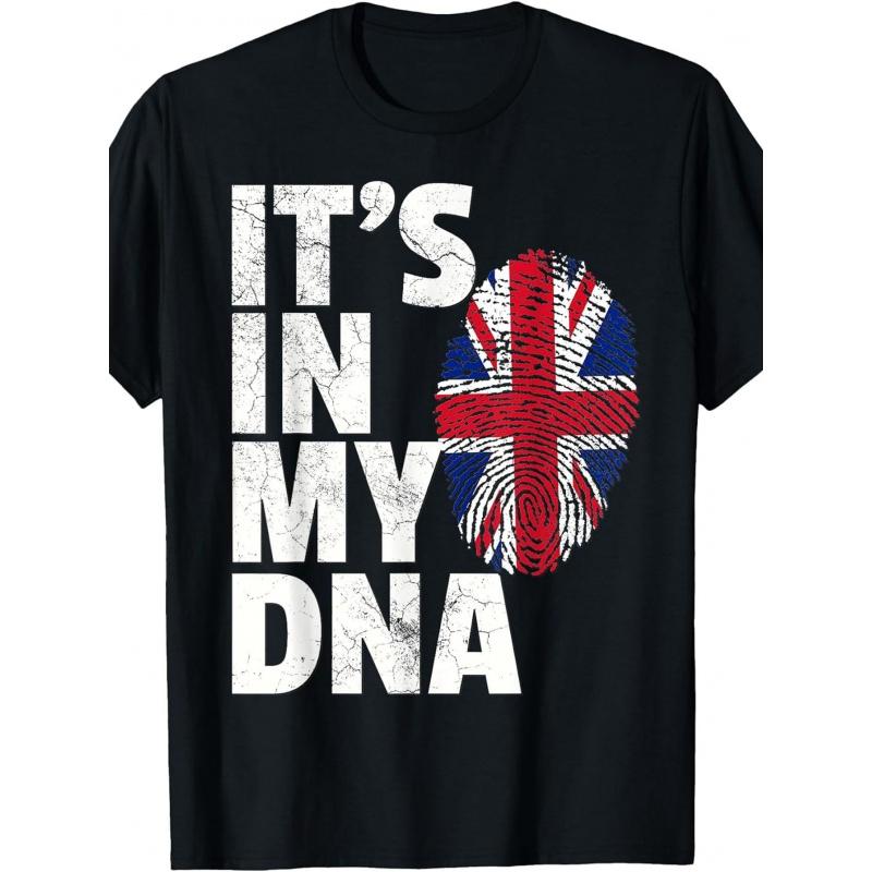 It'S in My DNA British Flag England UK Britain Union Jack T-Shirt Small