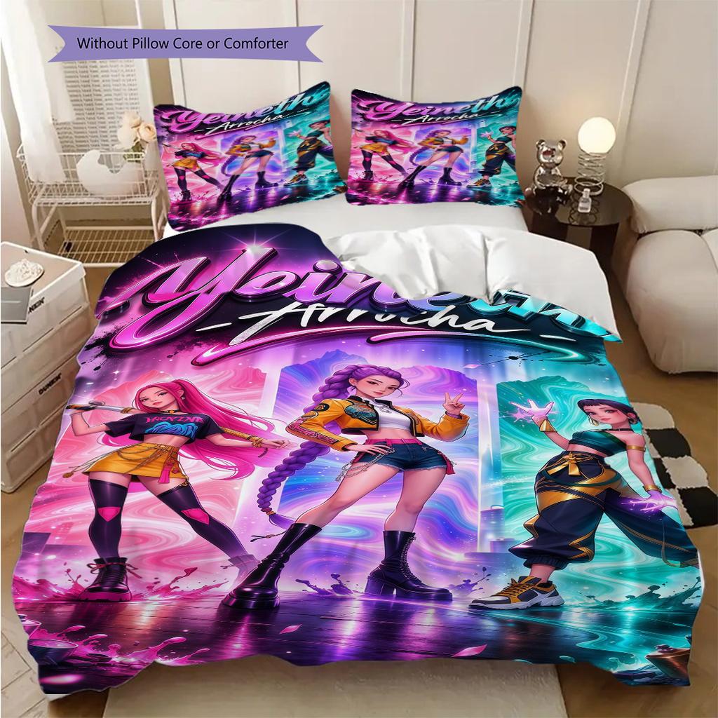 Vibrant Fantasy Trio Three-piece set(1 * duvet cover + 2 * pillowcase, without core)Soft and comfortable Duvet cover and pillowcase