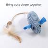 Cat Bell Toy with Feather Tail Bells Interactive Mouse Toy Stimulates Hunting Instincts Long-tail Cat Toy