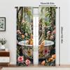 2pcs Curtains,Vibrant Watercolor Tiger Curtain Decorative Drapes for Living Room with Rod Pocket, Machine Washable, Fade Resista