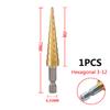 3pcs 3-12mm 4-12mm 4-20mm HSS Straight Groove Step Drill Bit Set Titanium Coated Wood Metal Hole Cutter Core Drill Bit Set