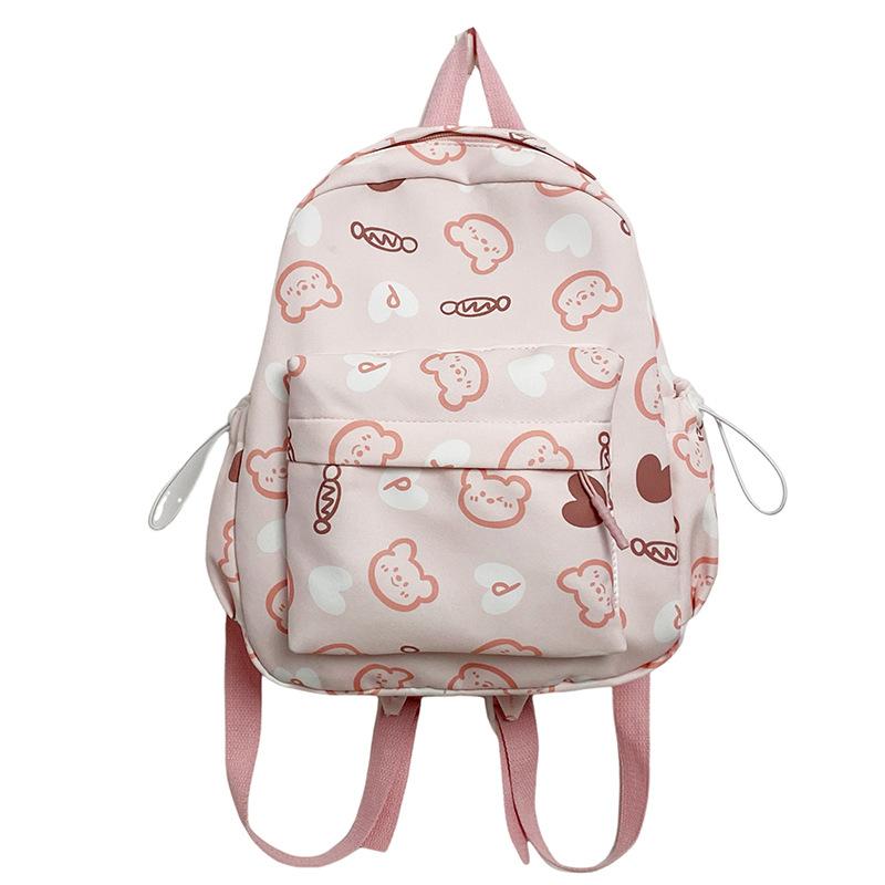 

Детский милый рюкзак для кампуса, маленький рюкзак с медведем и мультяшным принтом, студенческая школьная сумка для девочек розовый