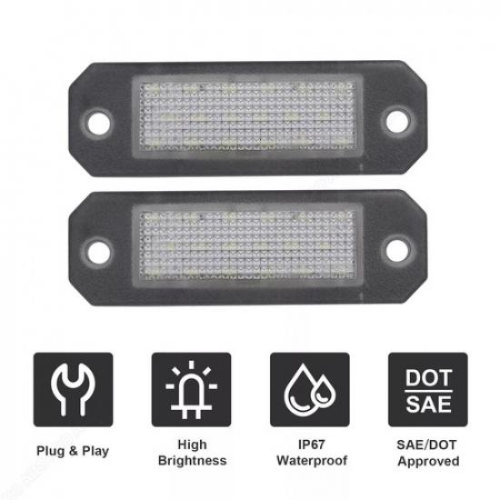 LED License Plate Lights For VW Volkswagen Transporter T5 T6 Caddy 2004-2017