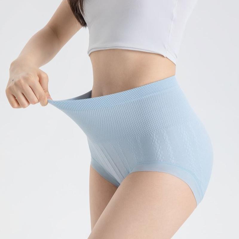 1Pc High-Waisted, Tummy-Control, Hip-Lifting, Shaping Cotton Briefs, Plus Size, Seamless Women's Underwear
