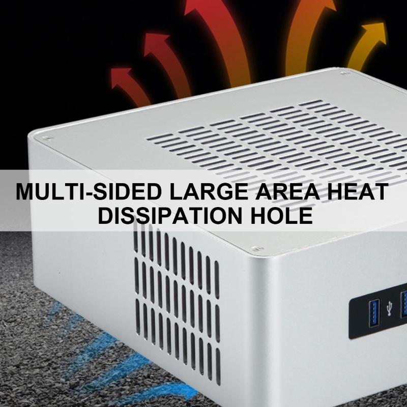 TA80 Caja Mini PC Soporta Placa Base Mini ITX Chasis HTPC con Refrigeración Avanzada Para Ordenador de Oficina en Casa