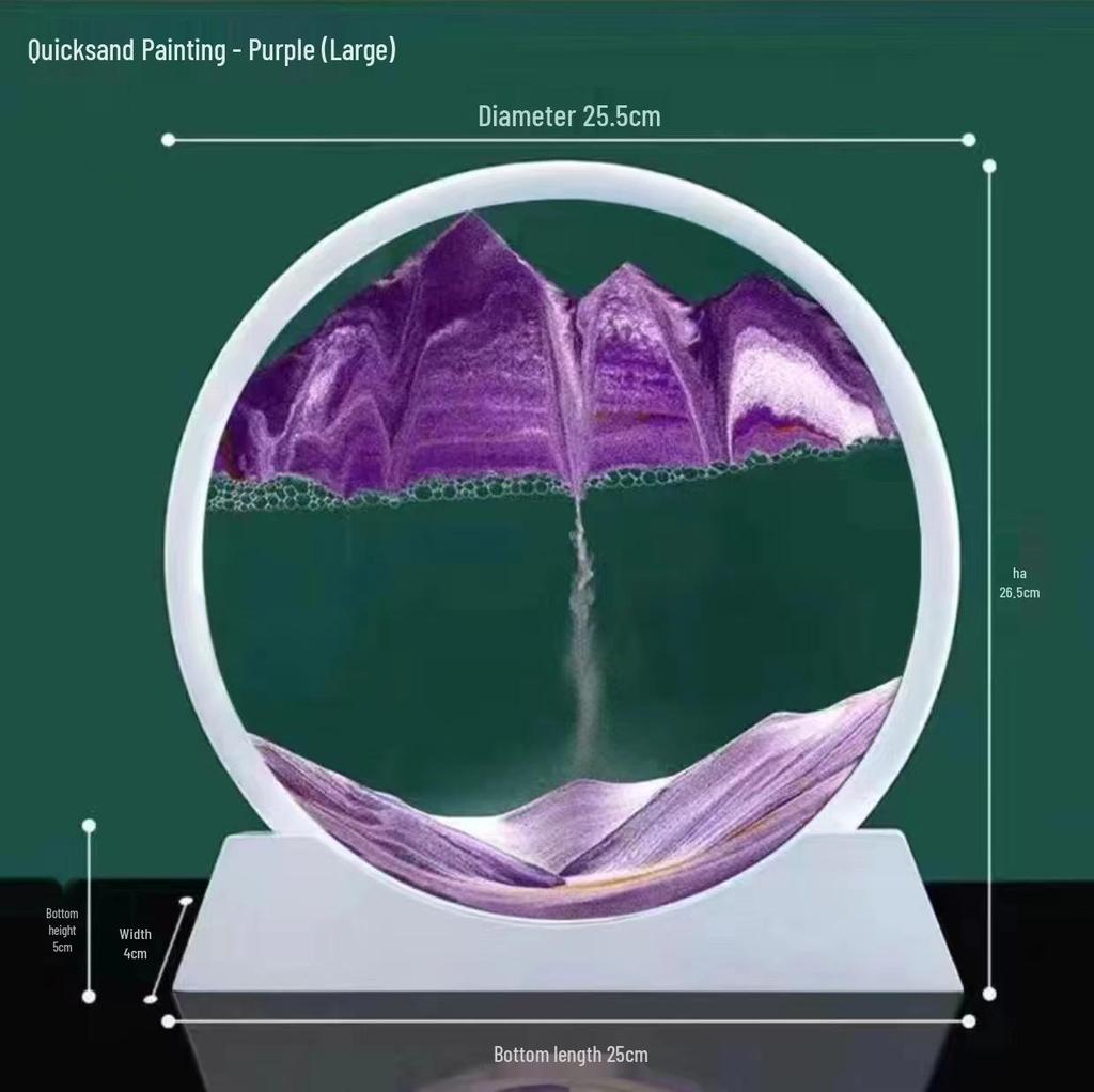 3D Flowing Sand Hourglass Ornament: Creative Decompression Art Gift for Home Decoration
