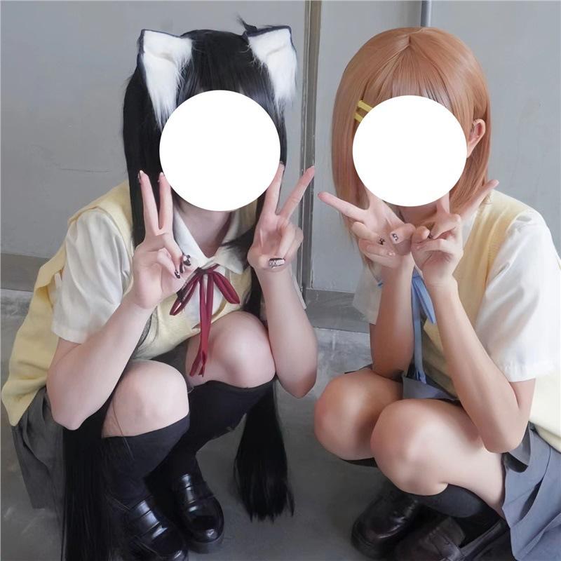 Azusa Nakano Mio Cosplay JK Uniform Set: Campus Style Knit Dress & Skirt
