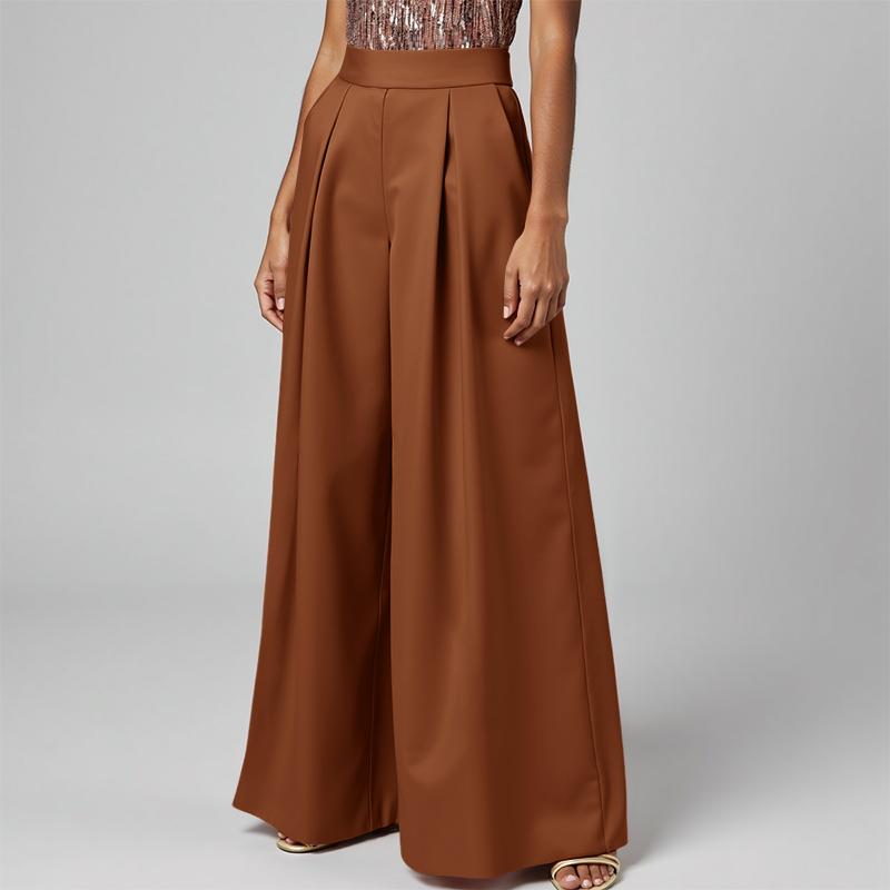 

Женские повседневные брюки ZANZEA с эластичной резинкой на спине и широкими штанинами S