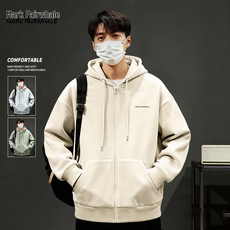 Mark Fairwhale Men s Loose Fit Hooded Sweatshirt Jacket M