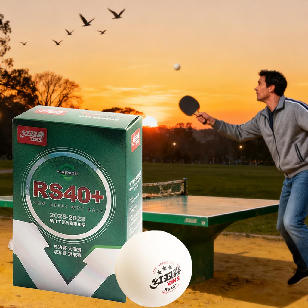 DHS 40+ Table Tennis Balls, Durable Training & Competition Grade Ping Pong Balls for Match Play Practice and Professional Use