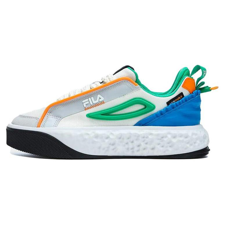 New FILA VIVA Abrasion Resistant Low Top Skateboard Shoes Women's White Green Blue F12W323201FWL
