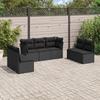 VidaXL Garden Lounge Set 7 Pcs with Cushions Black Wicker 3249244
