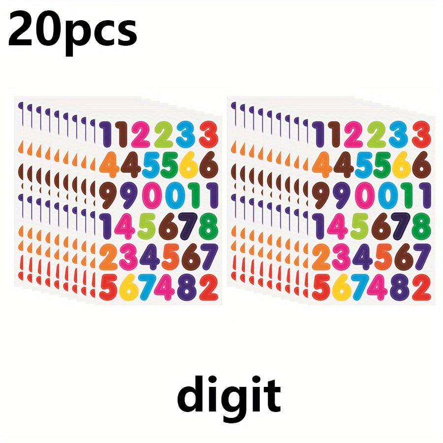20 Sheets Colorful Alphabet Number Heart Star Dot Stickers Self-Adhesive Scrapbooking Stickers for DIY Art Crafts Creative JXB