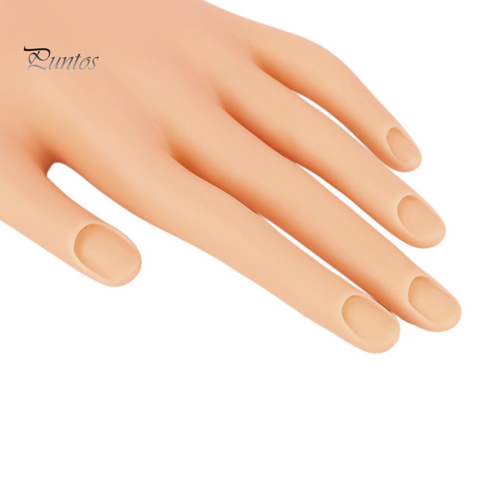 Puntos Nail Art Bendable Table Mount Soft Manicure Practice Model Training Faux Hand