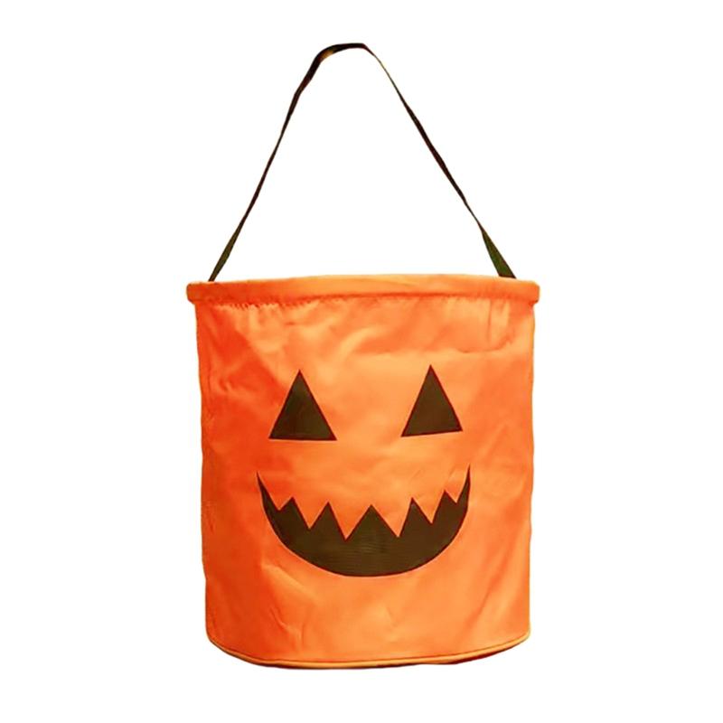 LED Light Up Halloween Pumpkin Basket Portable Tote Bag for Trick or Treat Christmas Party Favor Pouch festivals Decorations