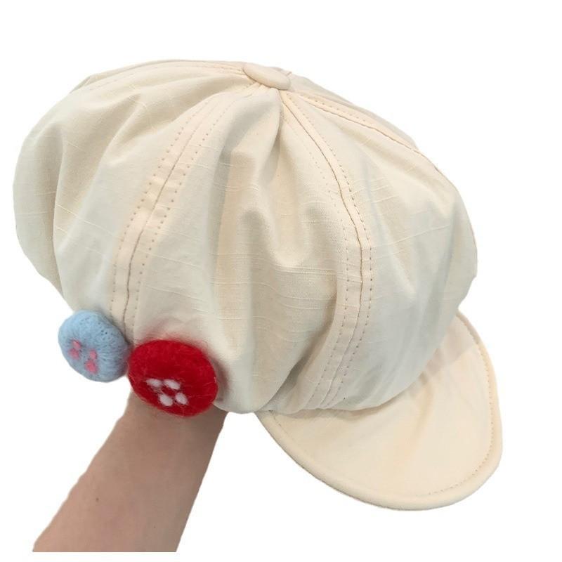 Vintage Japanese Cotton Linen Octagonal Hat For Adults With Colorful Embroidery Design