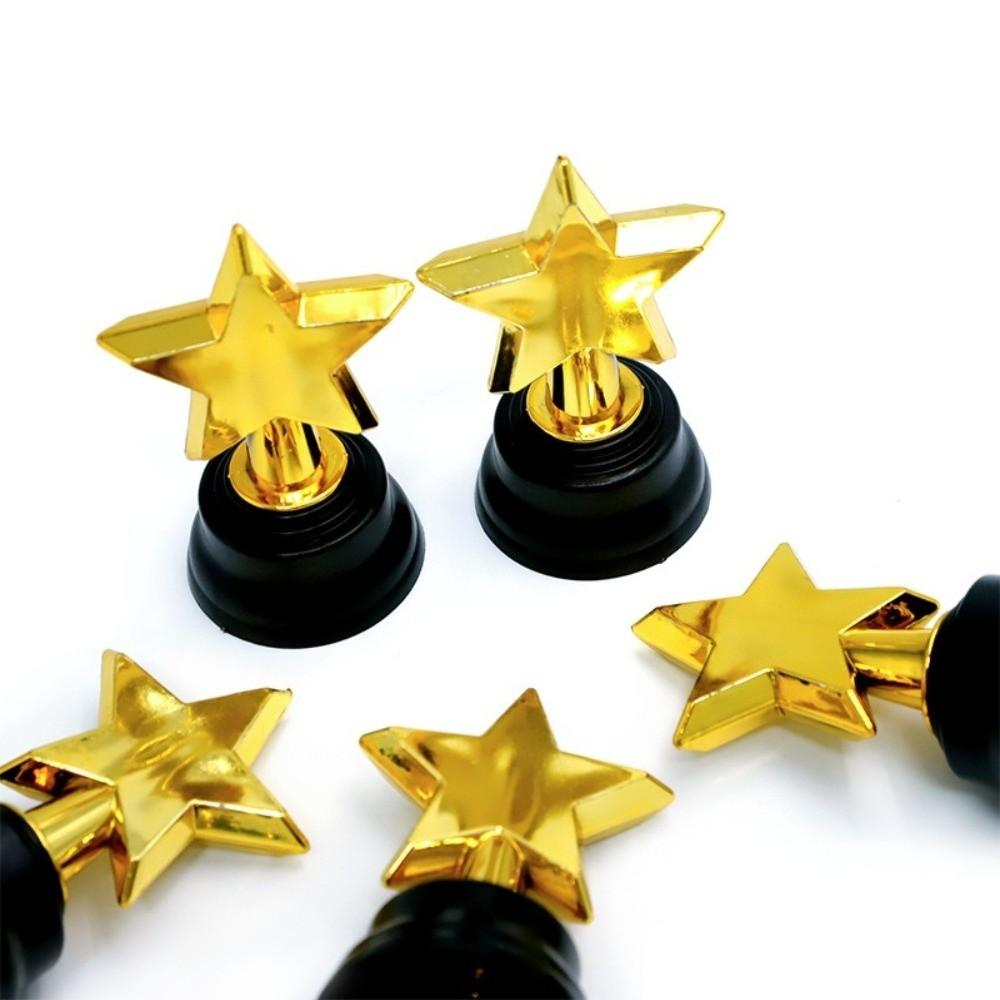 Plastic Material Star Trophy Awards 6-Pack Set Mini Gold Trophies  Kids School Rewards
