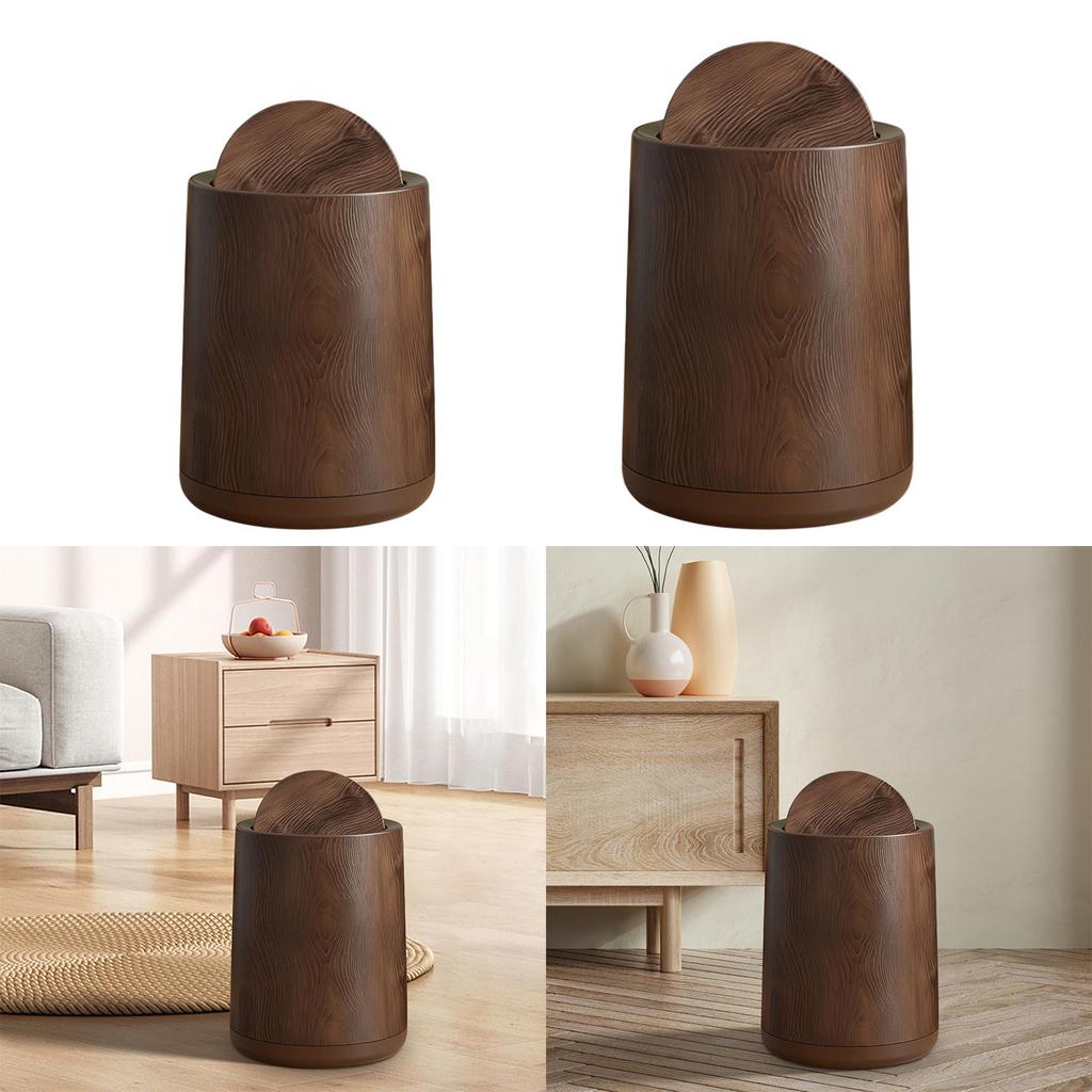 Waste Bin Round Garbage Basket Household Trash Bin for Home Bathroom Kitchen