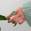 Tancise Jewelry 925 Vintage Sterling Silver 10*14 Emerald Ring Synthesis