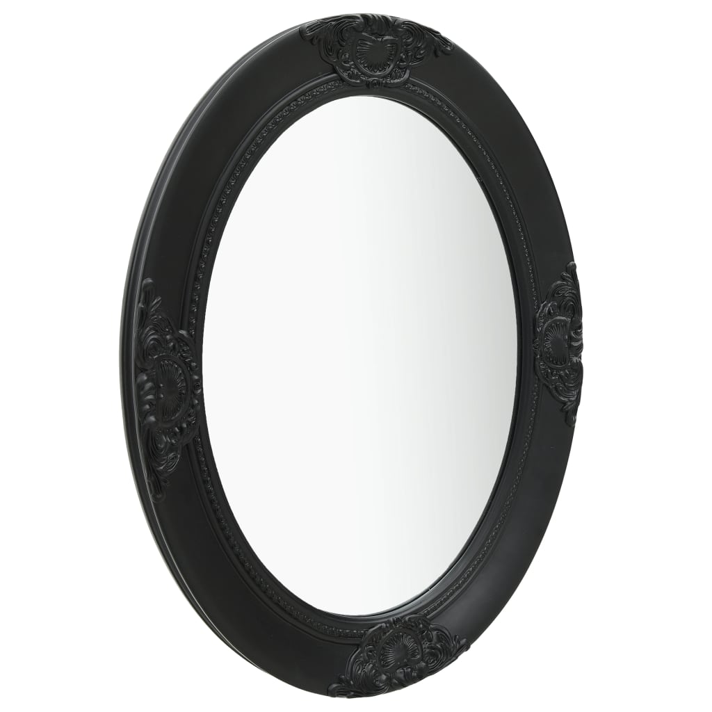 Baroque style wall mirror 50 x 70 cm black