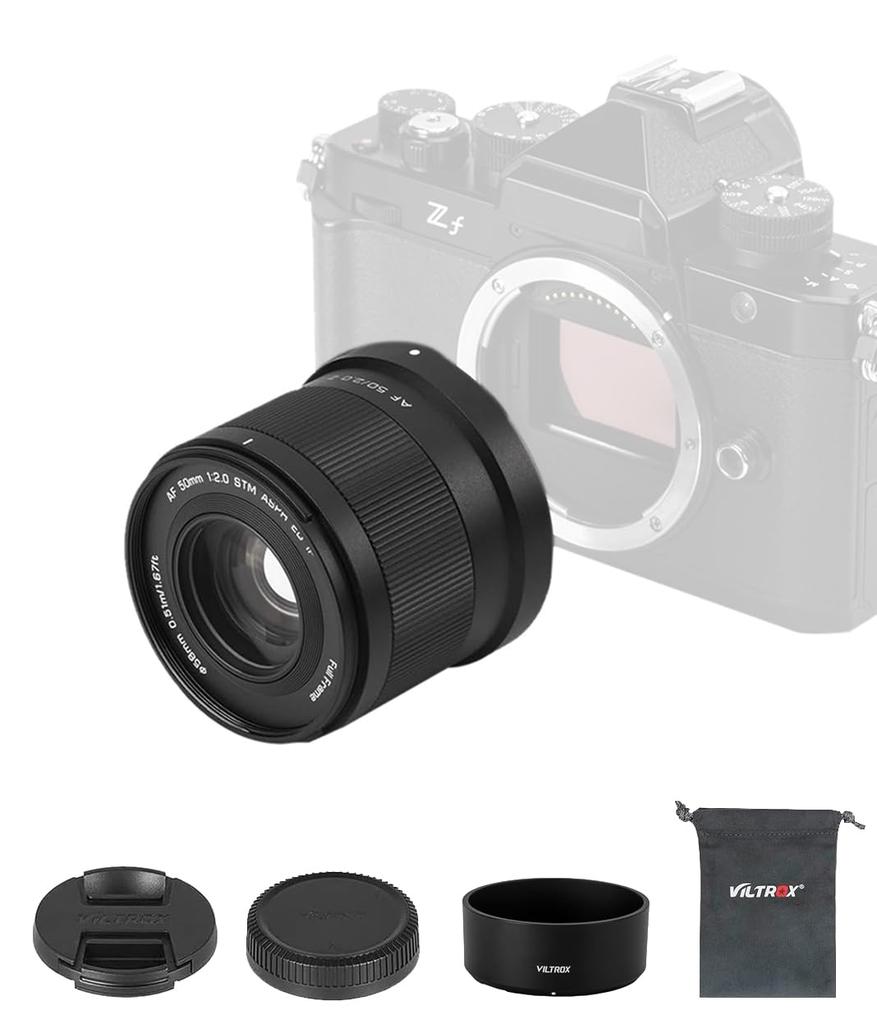 VILTROX 50mm AF 50mm for Nikon Autofocus Large Aperture Lens for Nikon Z6 Z7 ZFC F2.0 Z-Mount Full-Frame Lens, f/2.0 Z-Mount, Z5, Z6, II, Z7, II, Z8,