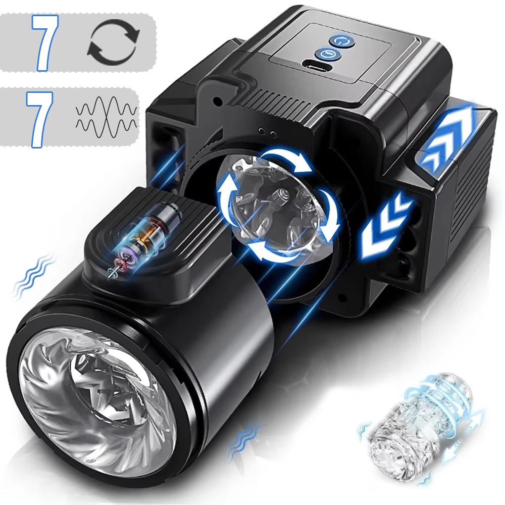 Teleskopischer Automatischer Männlicher Masturbator Rotation Kolben Vibration Blowjob Maschine Männer Masturbationsbecher Ausrüstung Erwachsenenbedarf