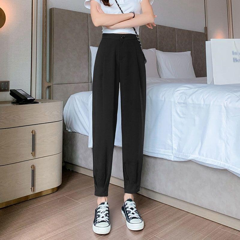 Women s High-Waisted Cropped Harem Pants - Loose, Slimming, Casual Fit S 80-90 lbs