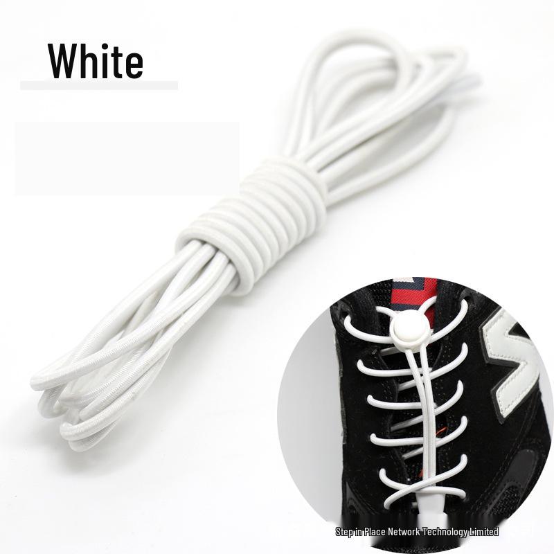 No-Tie Elastic Shoelaces with Buckle for Adults & Kids - Black, White & Color Options