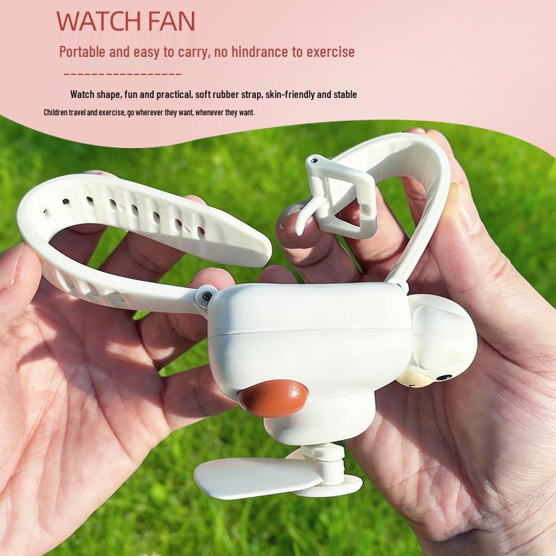 Cartoon Cat & Dog Kids Portable Rechargeable Fan: Cute, Creative Summer Gift