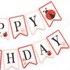Ladybug Happy Birthday Banner - Cute Ladybird Party Decorations, Ladybug Theme Hanging Flags for Baby Showers, Kids Room Decor, Outdoor Garden Party