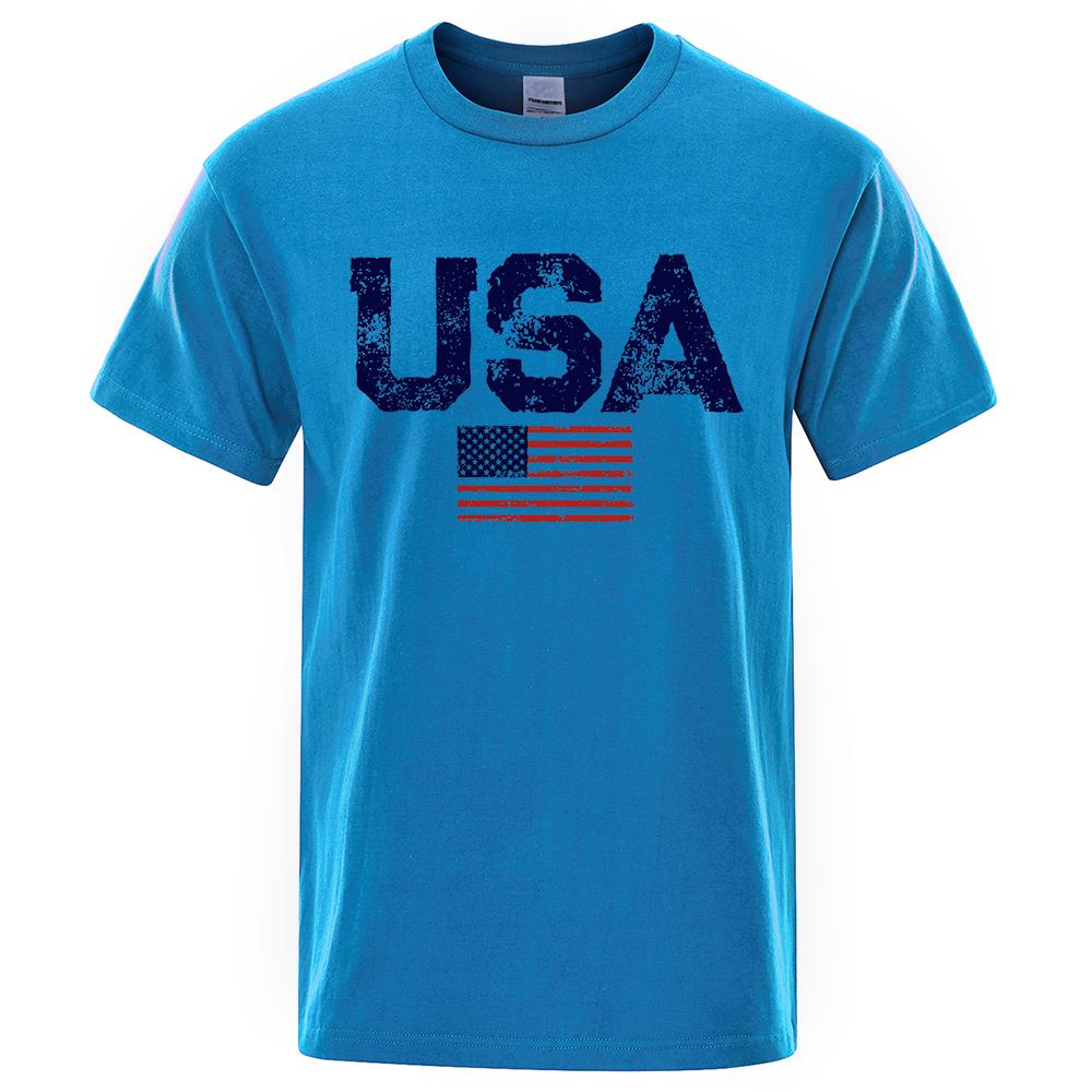 Vintage Usa Flag Street Print Male T Shirts High Quality New Tshirt Summer Casual Cotton Tops Hip Hop Breathable Tee Clothes