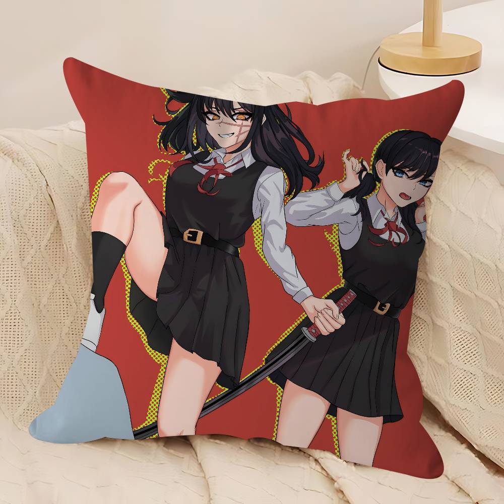 C-Chainsaw-Man Mitaka Asa Pillowcase Toon Gift Cushion Cover Bedroom Home Sofa Chair Seat Decor Pillow Case