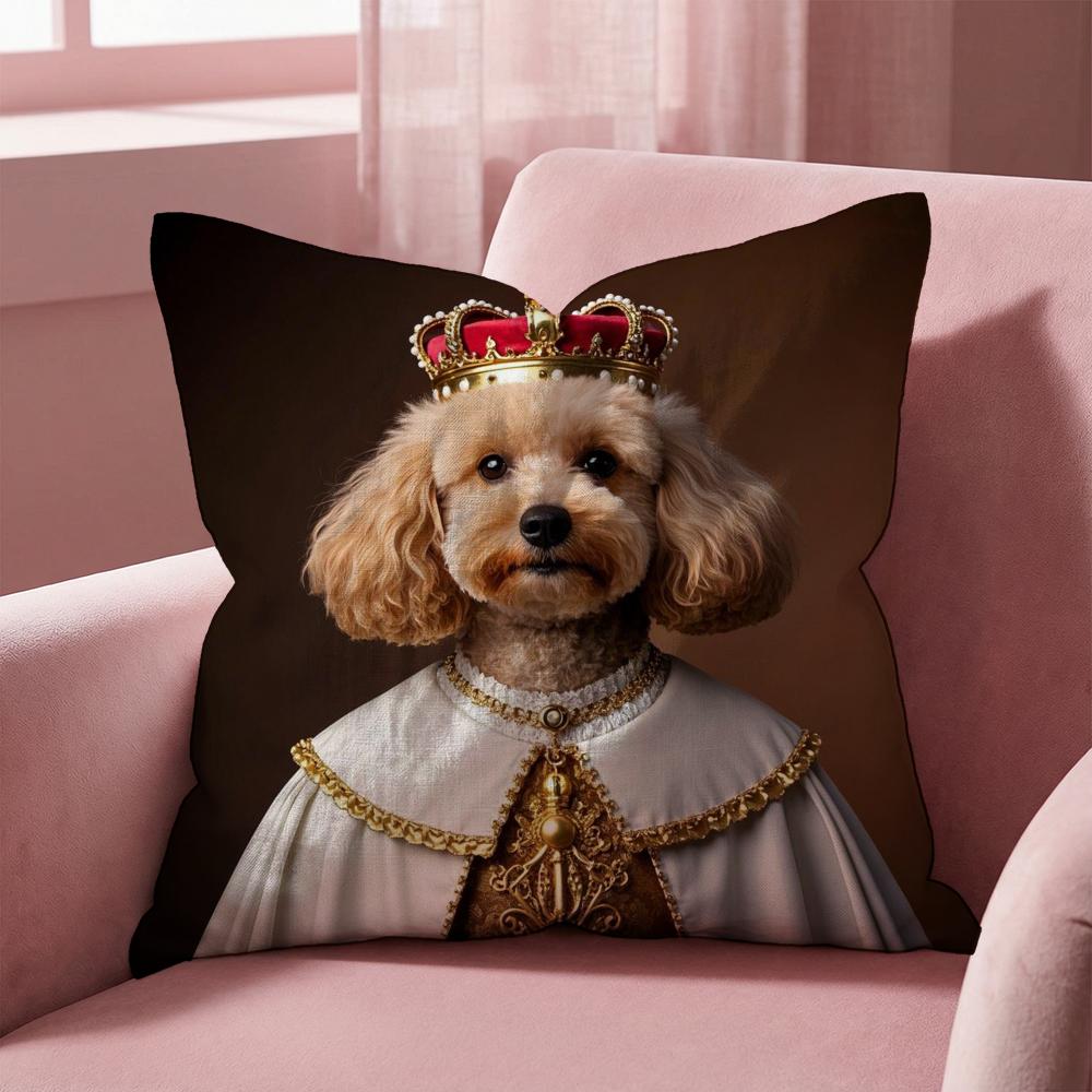 Poodle Dog Cushion Cover Multi-Scene Pillow Cover for Home & Car - Reversible, Soft & Durable for Daily Use