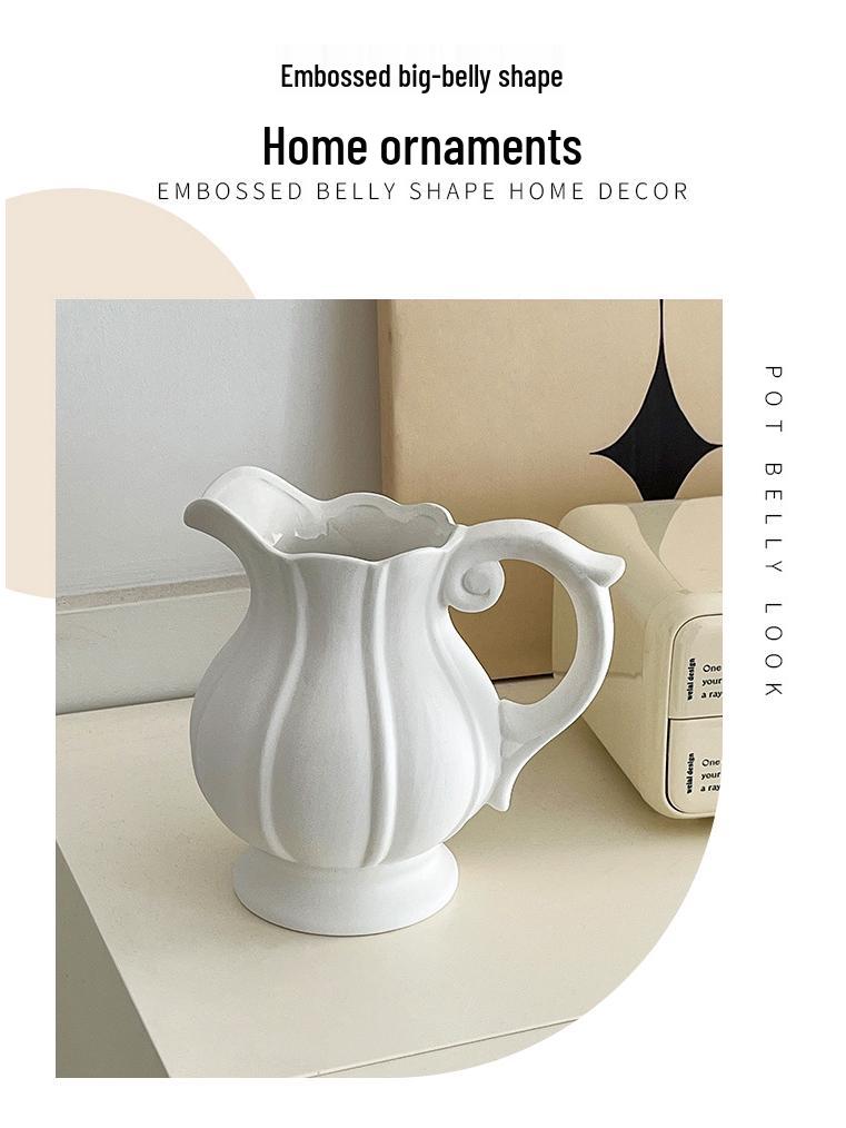 Keramisk vas i Wabi-Sabi-stil för blommor: Prydnad för vardagsrum för hydroponiska arrangemang och vattenutställningar med färska blommor