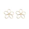 Hollow Large Five-petal Flower Metal Wire Drop Earrings Women's Art Exaggerated Fashion Party Jewelry