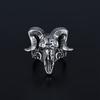 Dierenhoofd Pentagram Ring voor Mannen Retro Dominerend Trendy Punk Verstelbare Maat Ring